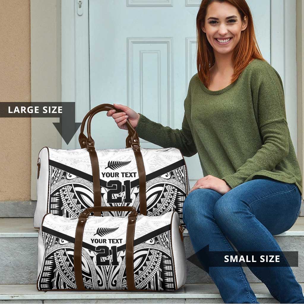 New Zealand Football Custom Travel Bag All White Fern Go Champions - Polynesian Pride