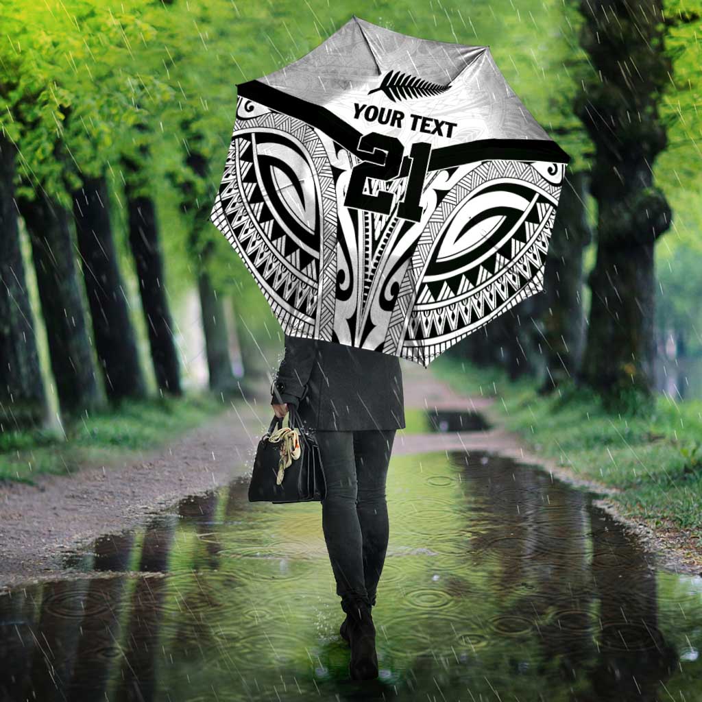 New Zealand Football Custom Umbrella All White Fern Go Champions - Polynesian Pride