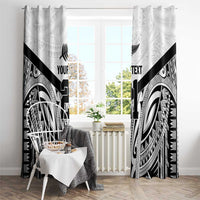 New Zealand Football Custom Window Curtain All White Fern Go Champions