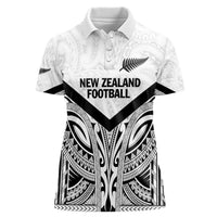 New Zealand Football Custom Women Polo Shirt All White Fern Go Champions