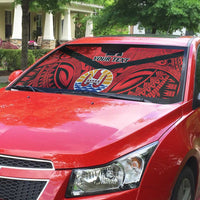 Tahiti Football Custom Auto Sun Shade Toa Aito Go Champions - Polynesian Pride