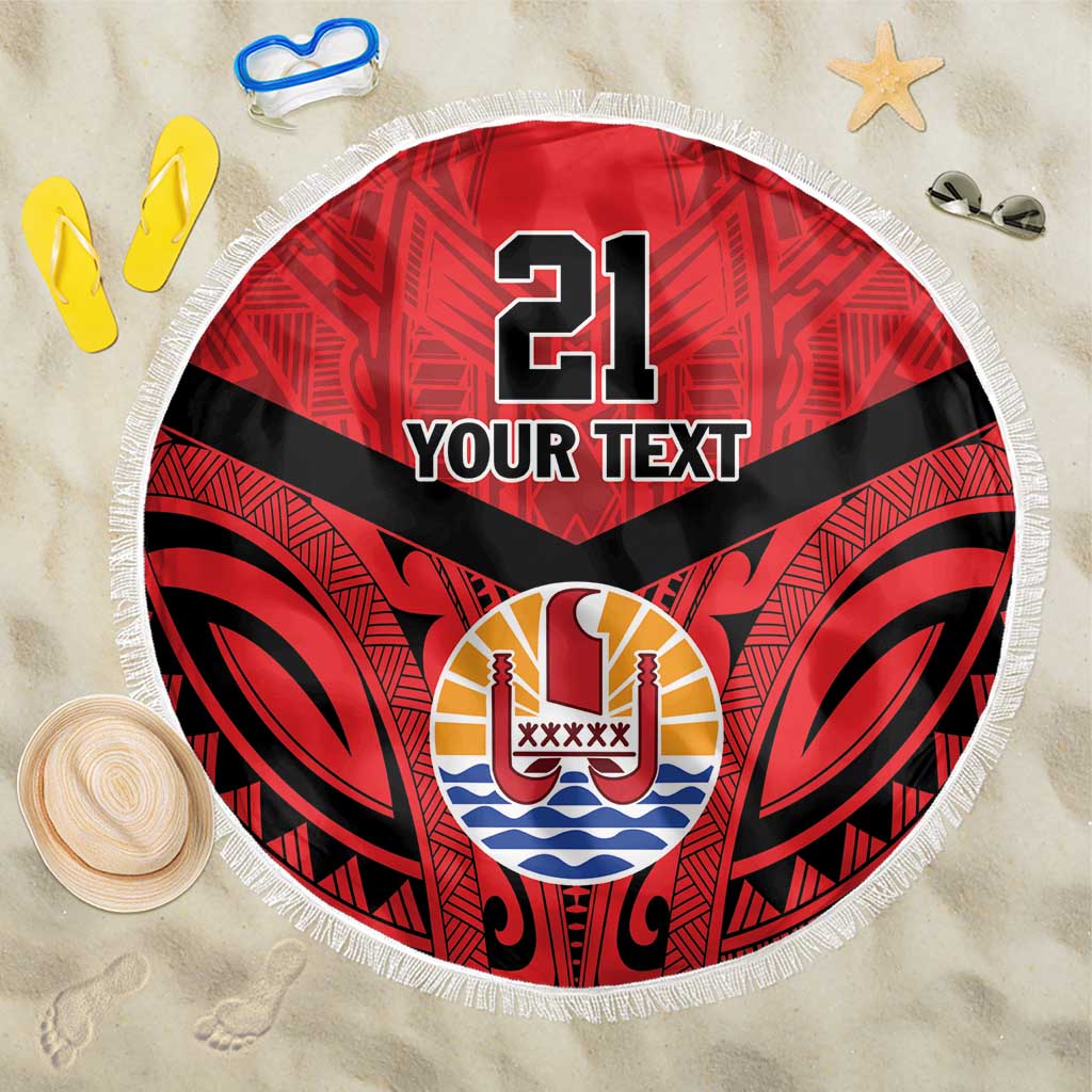 Tahiti Football Custom Beach Blanket Toa Aito Go Champions LT9 One Size 150cm Red - Polynesian Pride