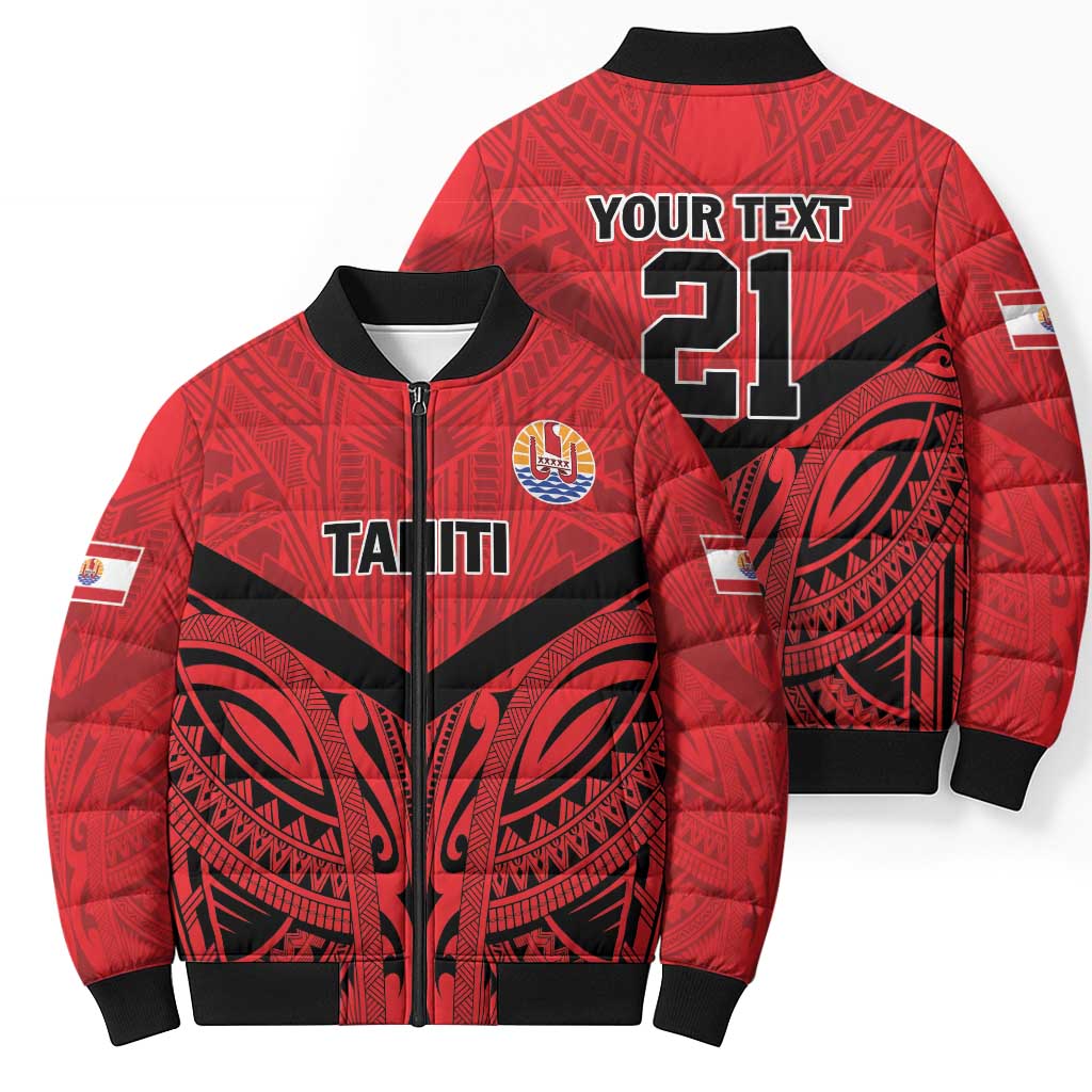 Tahiti Football Custom Bomber Puffer Jacket Toa Aito Go Champions - Polynesian Pride