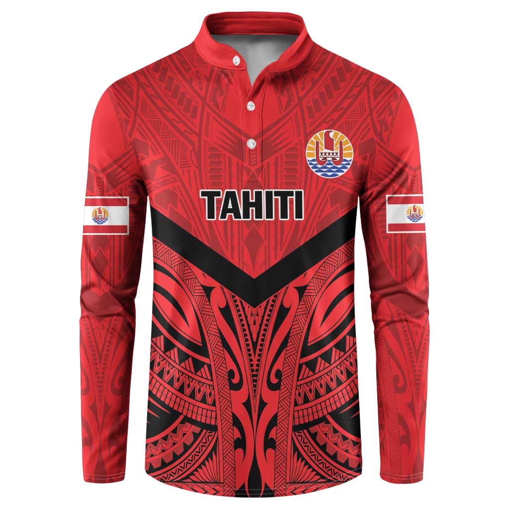 Tahiti Football Custom Button Sweatshirt Toa Aito Go Champions LT9 Red - Polynesian Pride