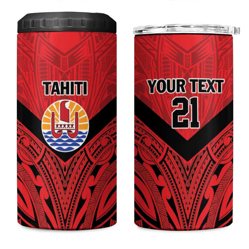 Tahiti Football Custom 4 in 1 Can Cooler Tumbler Toa Aito Go Champions LT9 One Size: 16 oz Red - Polynesian Pride