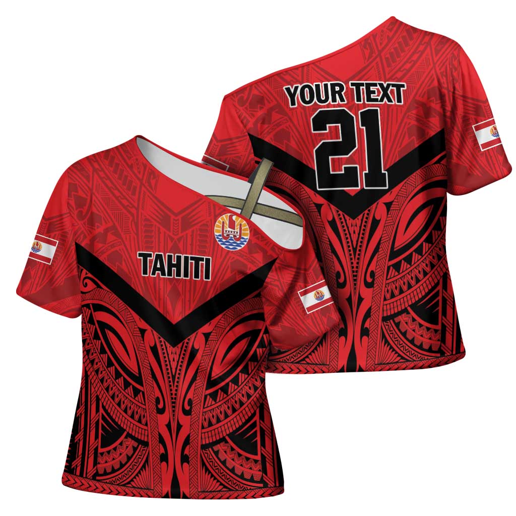 Tahiti Football Custom Cross Shoulder Shirt Toa Aito Go Champions - Polynesian Pride