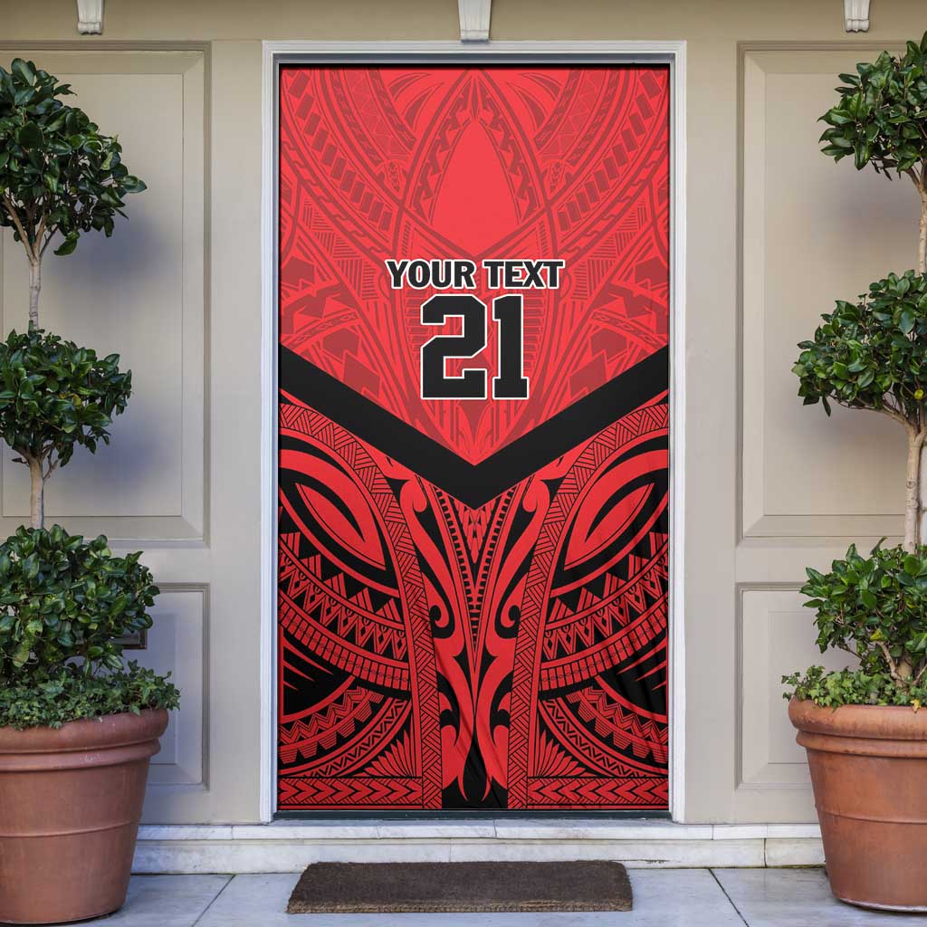 Tahiti Football Custom Door Cover Toa Aito Go Champions LT9 Red - Polynesian Pride