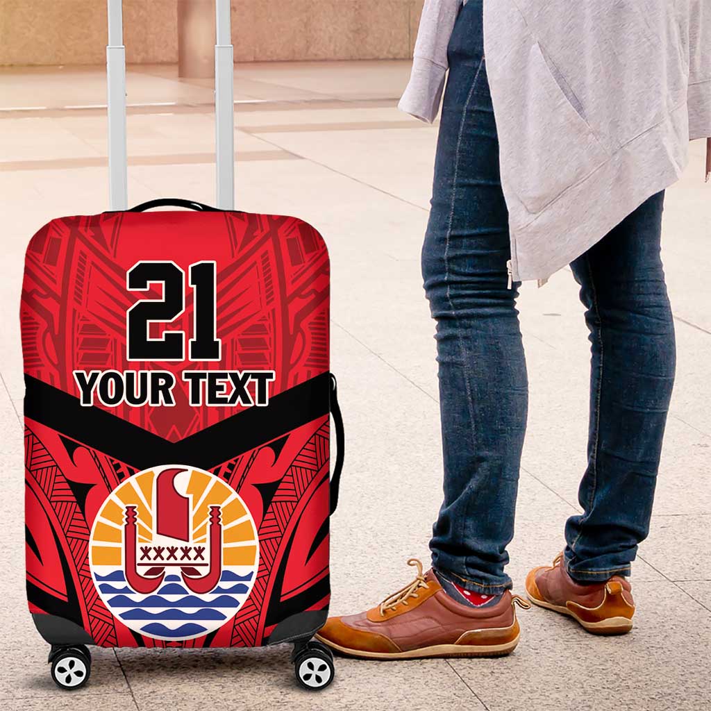 Tahiti Football Custom Luggage Cover Toa Aito Go Champions LT9 Red - Polynesian Pride