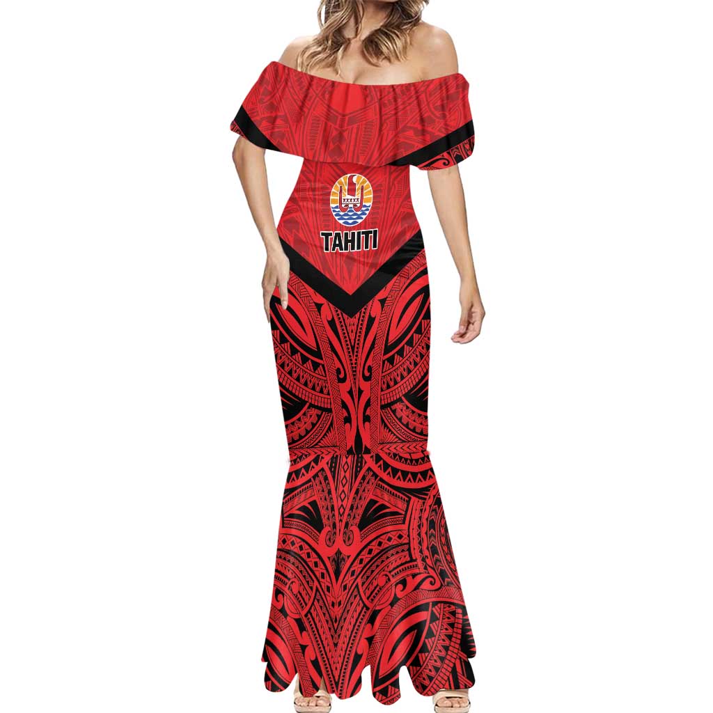Tahiti Football Custom Mermaid Dress Toa Aito Go Champions