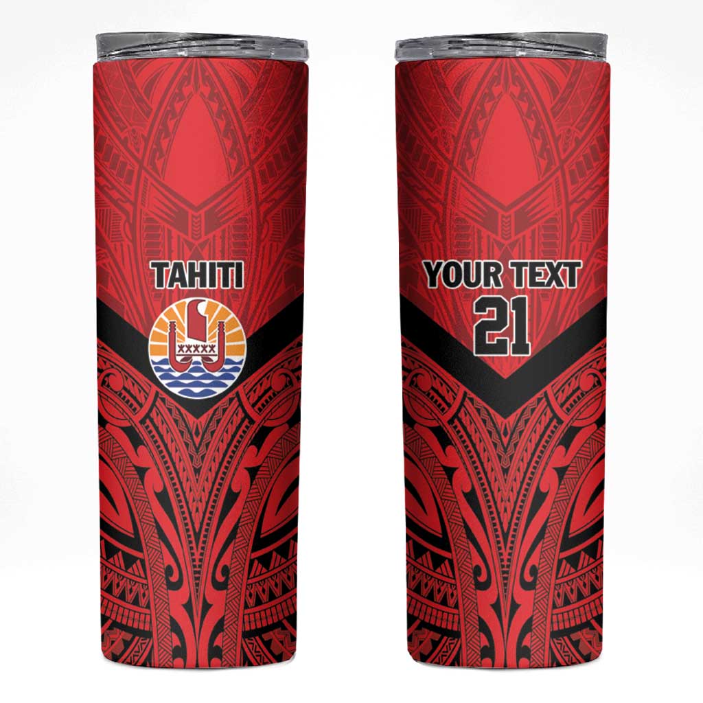 Tahiti Football Custom Skinny Tumbler Toa Aito Go Champions