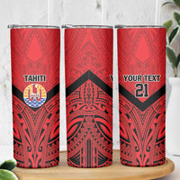 Tahiti Football Custom Skinny Tumbler Toa Aito Go Champions