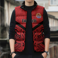 Tahiti Football Custom Sleeveless Puffer Jacket Toa Aito Go Champions - Polynesian Pride