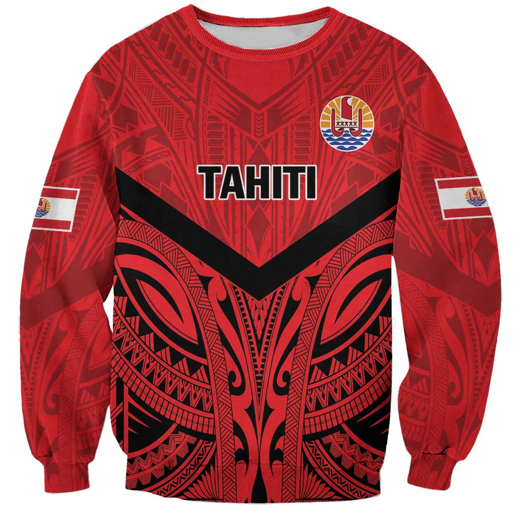 Tahiti Football Custom Sweatshirt Toa Aito Go Champions LT9 Unisex Red - Polynesian Pride