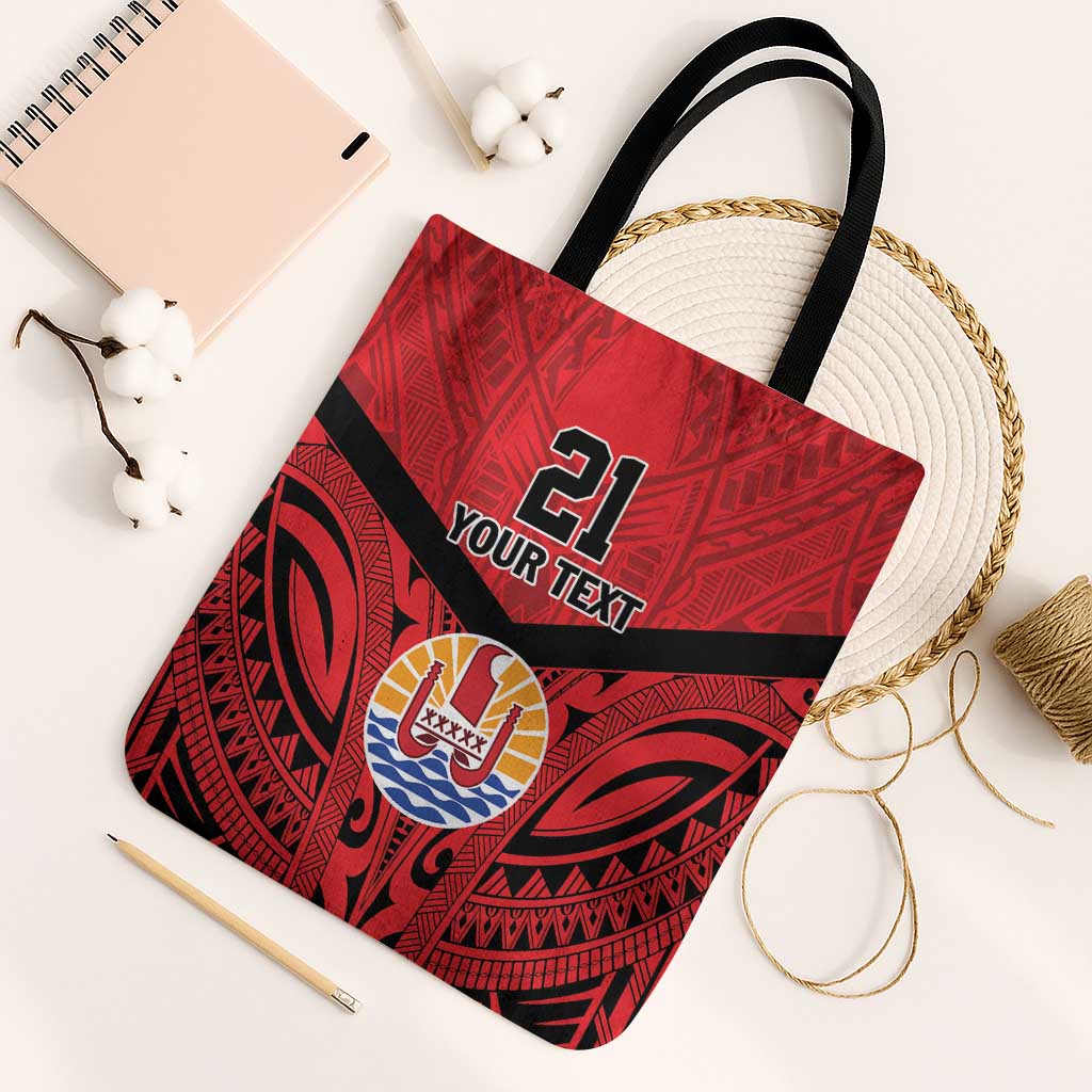 Tahiti Football Custom Tote Bag Toa Aito Go Champions LT9 Black Strap One Size Red - Polynesian Pride