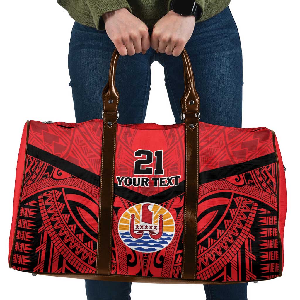 Tahiti Football Custom Travel Bag Toa Aito Go Champions LT9 Red - Polynesian Pride