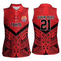 Tahiti Football Custom Women Sleeveless Polo Shirt Toa Aito Go Champions