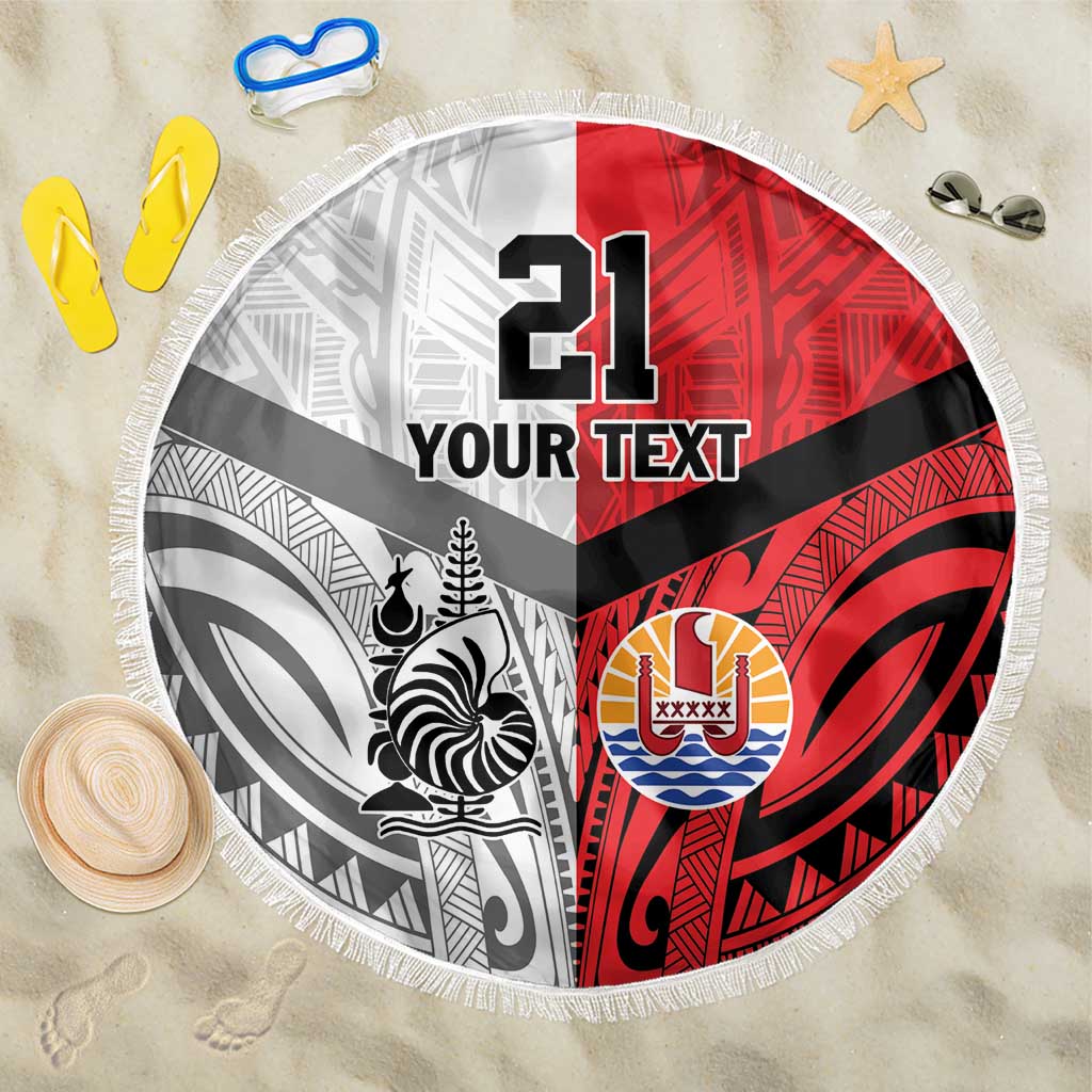 New Caledonia-Tahiti Football Custom Beach Blanket Together Go Champions LT9 One Size 150cm Art - Polynesian Pride