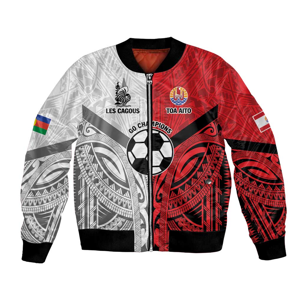 New Caledonia-Tahiti Football Custom Bomber Jacket Together Go Champions LT9 Unisex Art - Polynesian Pride