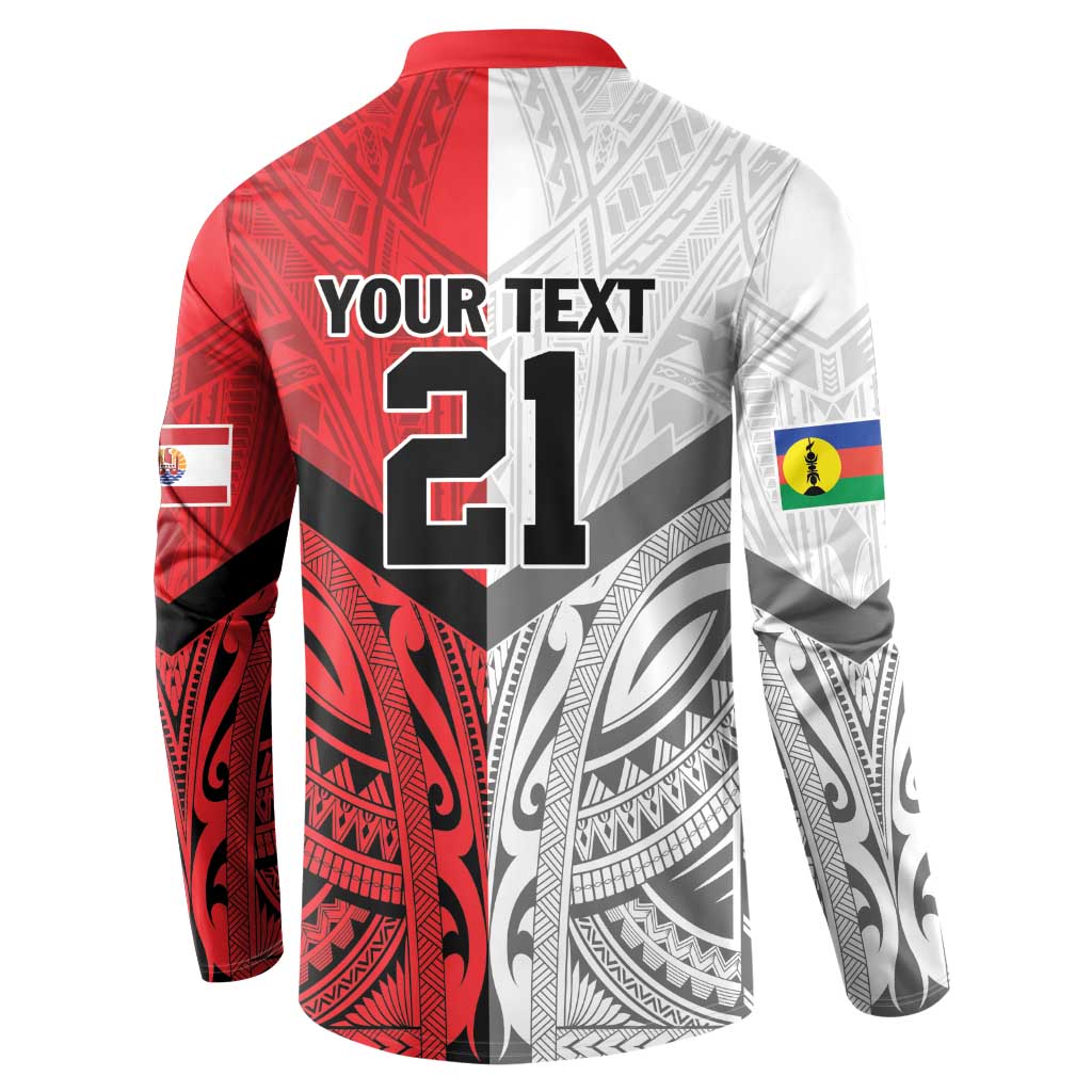 New Caledonia-Tahiti Football Custom Button Sweatshirt Together Go Champions