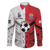 New Caledonia-Tahiti Football Custom Family Matching Long Sleeve Bodycon Dress and Hawaiian Shirt Together Go Champions