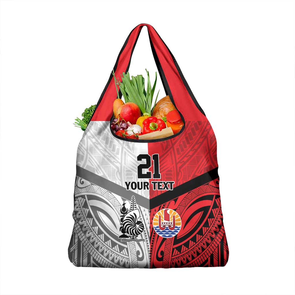 New Caledonia-Tahiti Football Custom Grocery Bag Together Go Champions LT9 1-pack One Size Art - Polynesian Pride