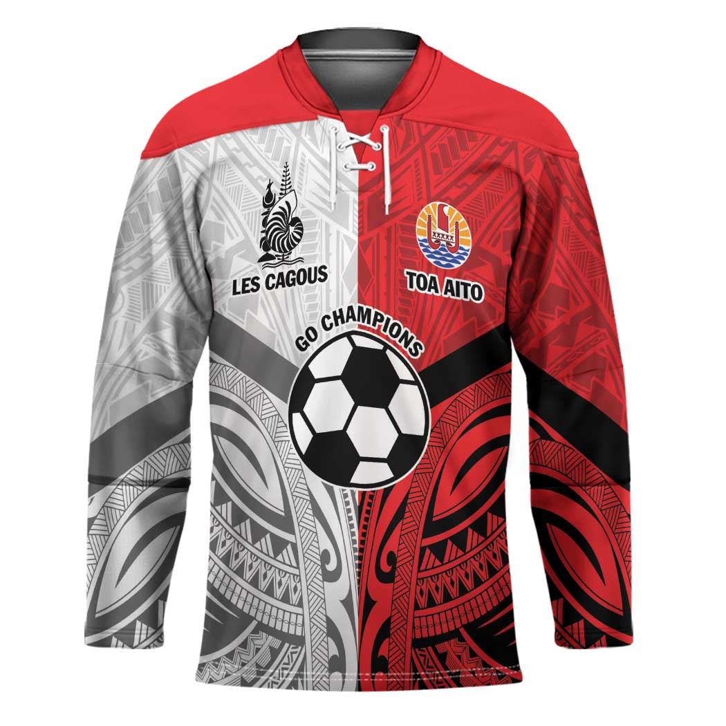 New Caledonia-Tahiti Football Custom Hockey Jersey Together Go Champions - Polynesian Pride
