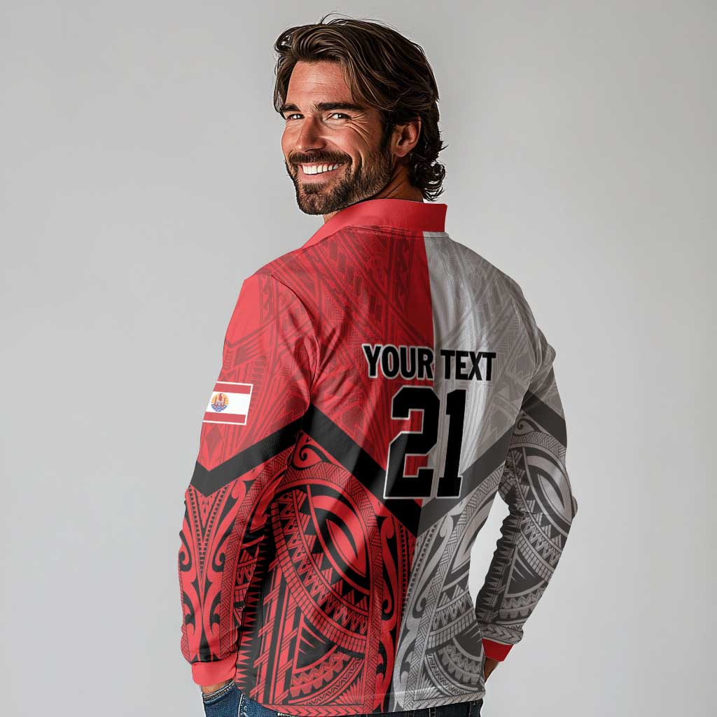 New Caledonia-Tahiti Football Custom Long Sleeve Polo Shirt Together Go Champions