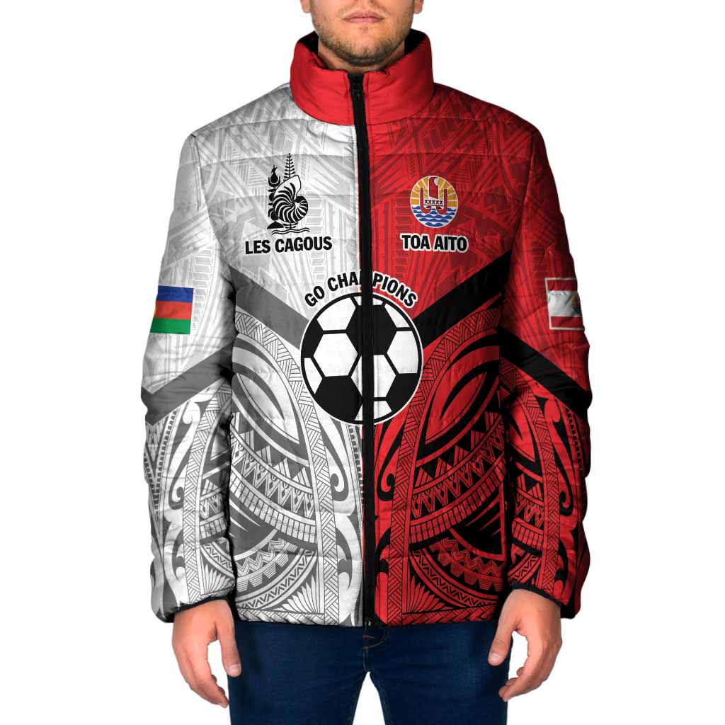 New Caledonia-Tahiti Football Custom Padded Jacket Together Go Champions LT9 Men Art - Polynesian Pride