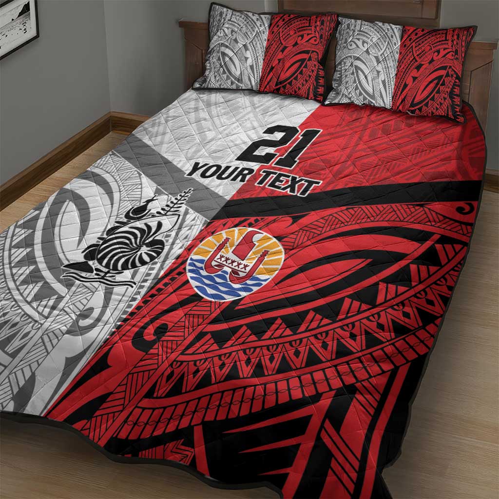New Caledonia-Tahiti Football Custom Quilt Bed Set Together Go Champions
