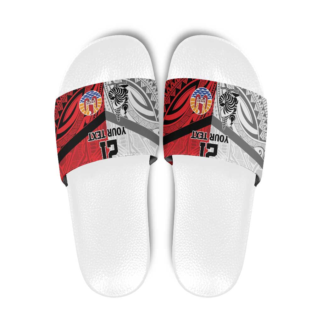 New Caledonia-Tahiti Football Custom Slide Sandals Together Go Champions - Polynesian Pride