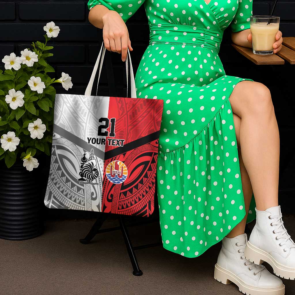 New Caledonia-Tahiti Football Custom Tote Bag Together Go Champions - Polynesian Pride