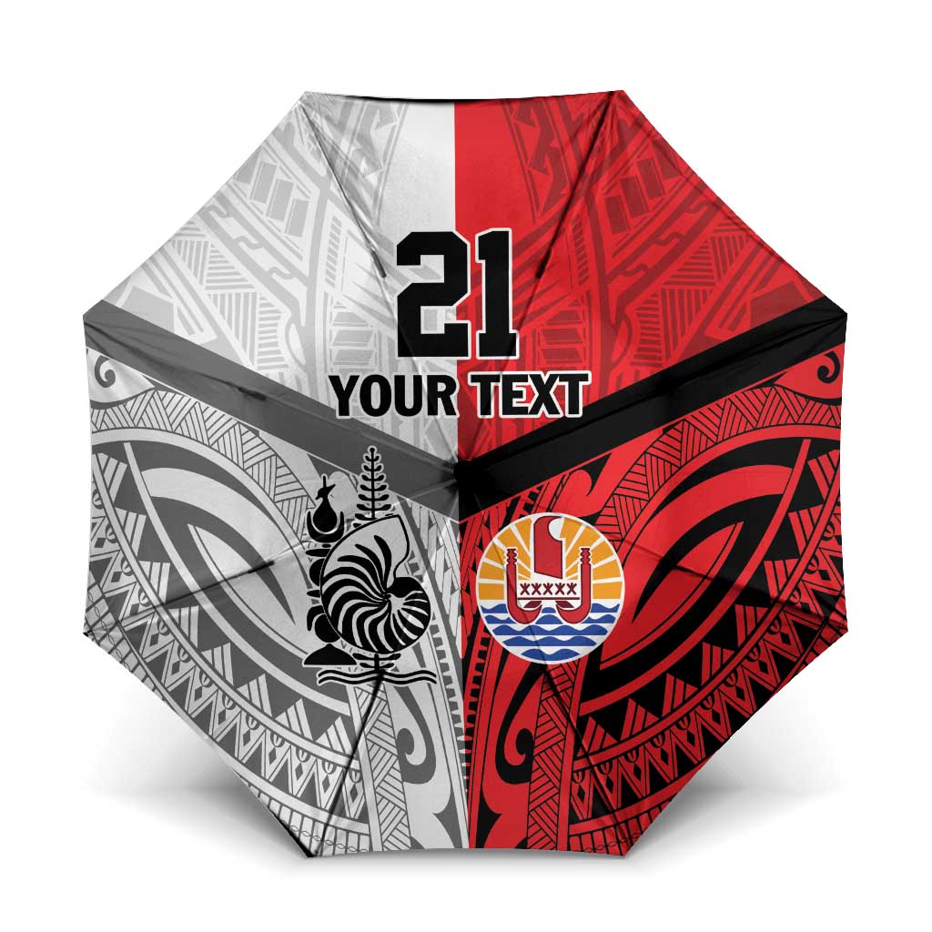 New Caledonia-Tahiti Football Custom Umbrella Together Go Champions LT9 One Size Folded 11.42 inch Opened Diameter 37.4 inch Art - Polynesian Pride