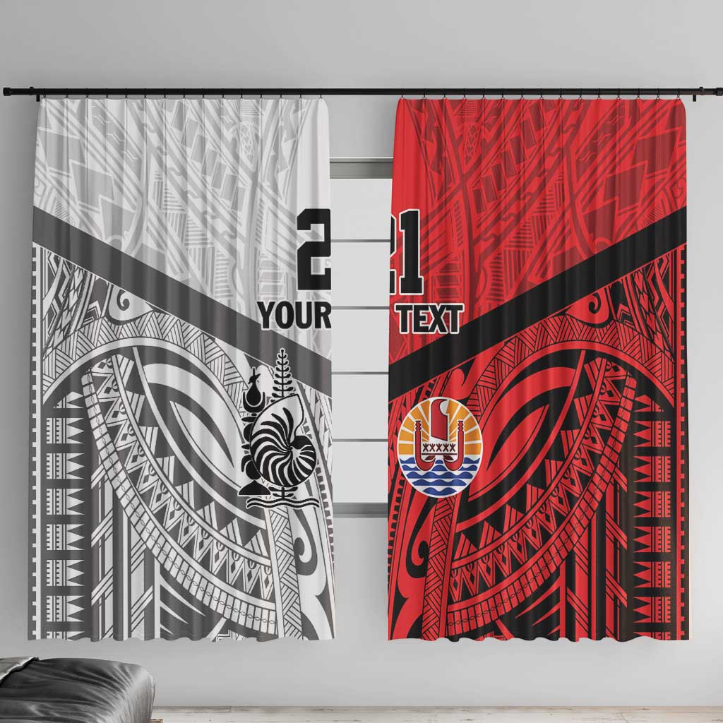 New Caledonia-Tahiti Football Custom Window Curtain Together Go Champions LT9 With Hooks Art - Polynesian Pride