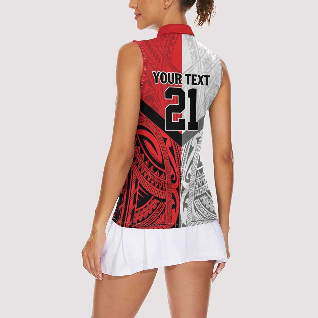 New Caledonia-Tahiti Football Custom Women Sleeveless Polo Shirt Together Go Champions