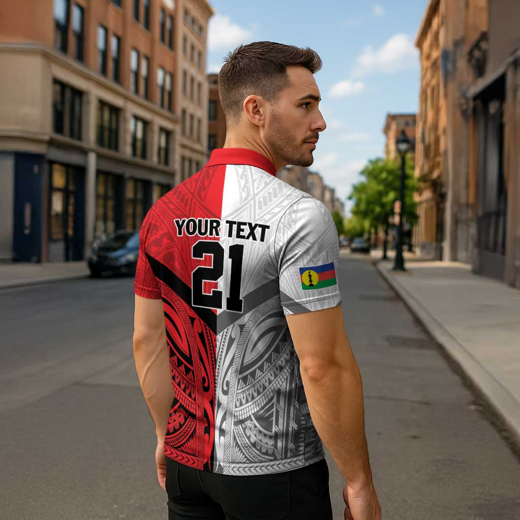 New Caledonia-Tahiti Football Custom Zipper Polo Shirt Together Go Champions - Polynesian Pride