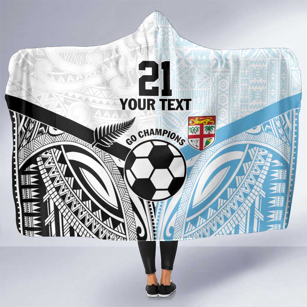 New Zealand-Fiji Football Custom Hooded Blanket Together Go Champions