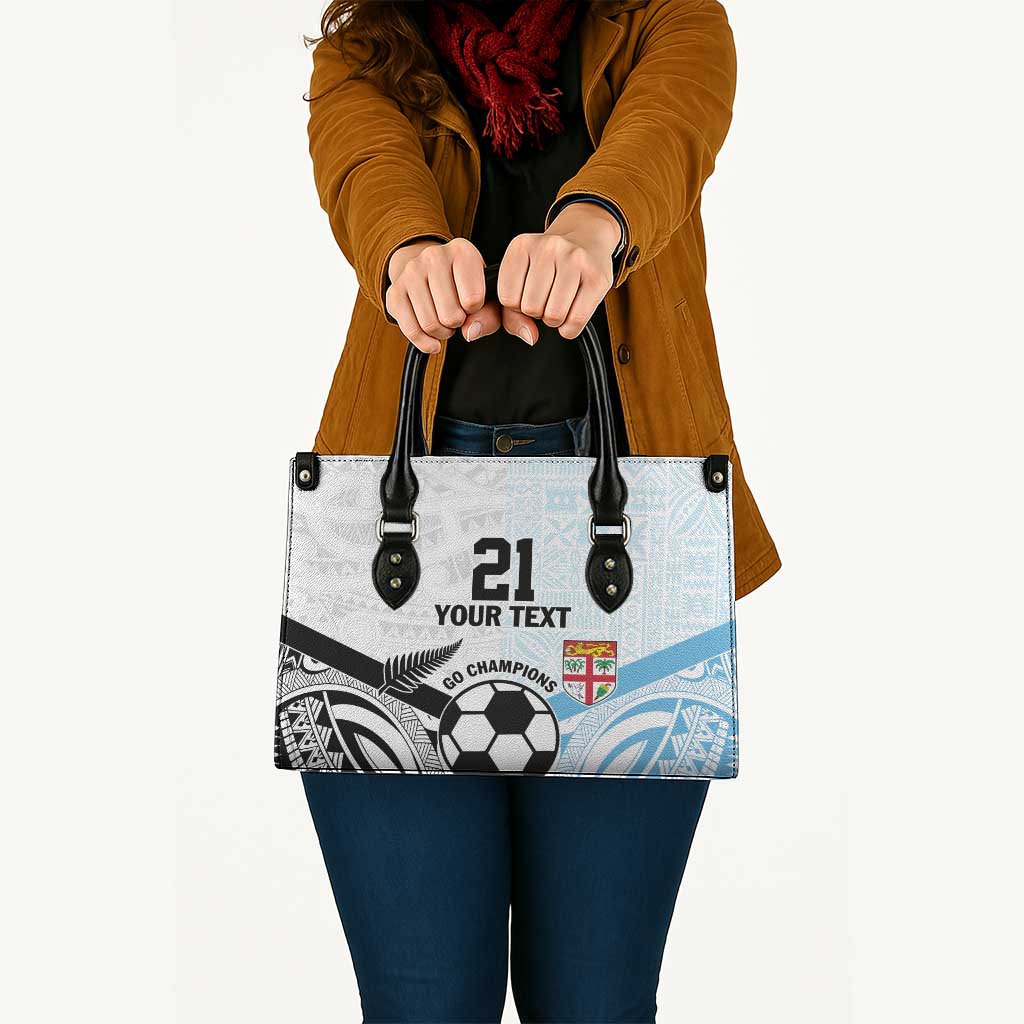 New Zealand-Fiji Football Custom Leather Bag Together Go Champions - Polynesian Pride