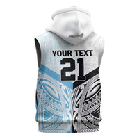 New Zealand-Fiji Football Custom Sleeveless Zip Hoodie Together Go Champions - Polynesian Pride