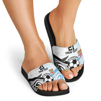 New Zealand-Fiji Football Custom Slide Sandals Together Go Champions - Polynesian Pride