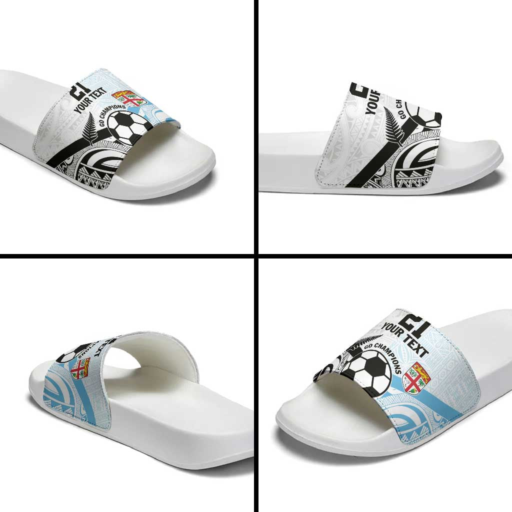 New Zealand-Fiji Football Custom Slide Sandals Together Go Champions - Polynesian Pride