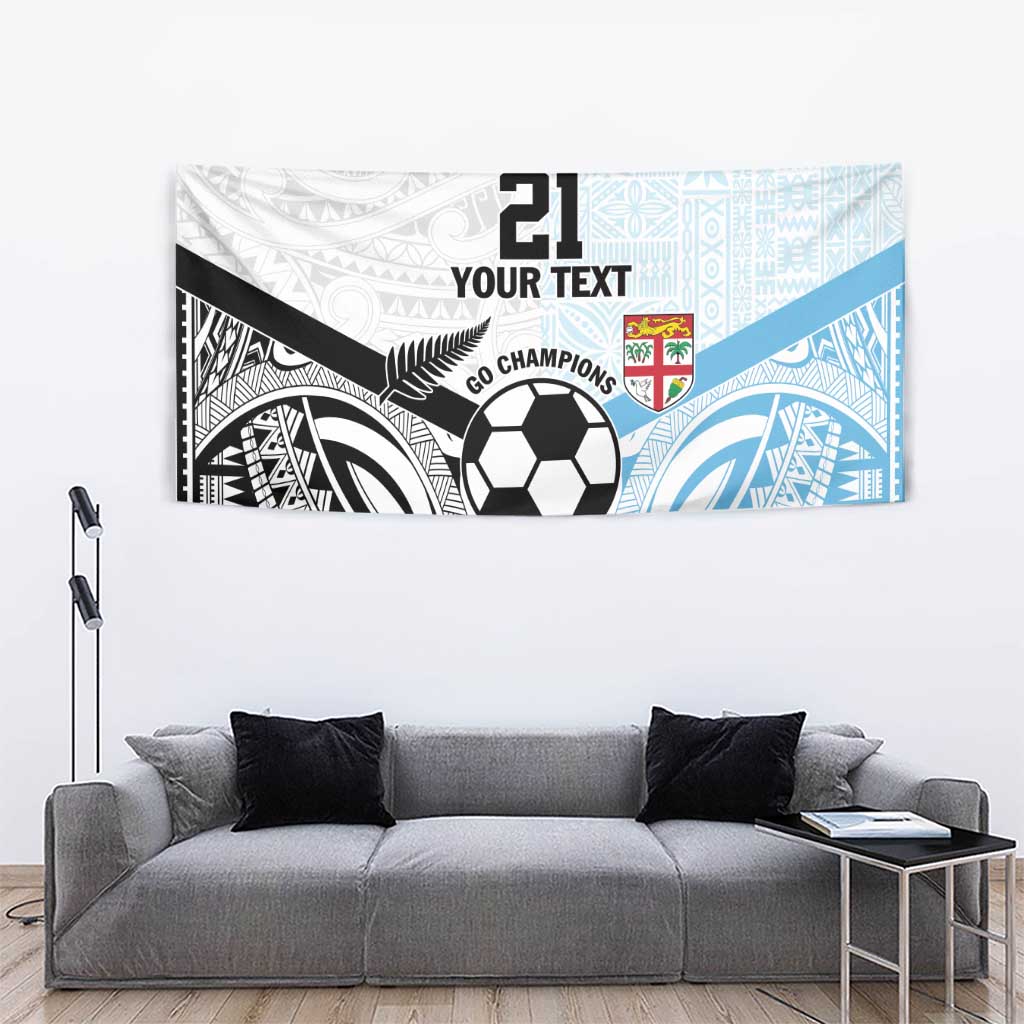 New Zealand-Fiji Football Custom Tapestry Together Go Champions
