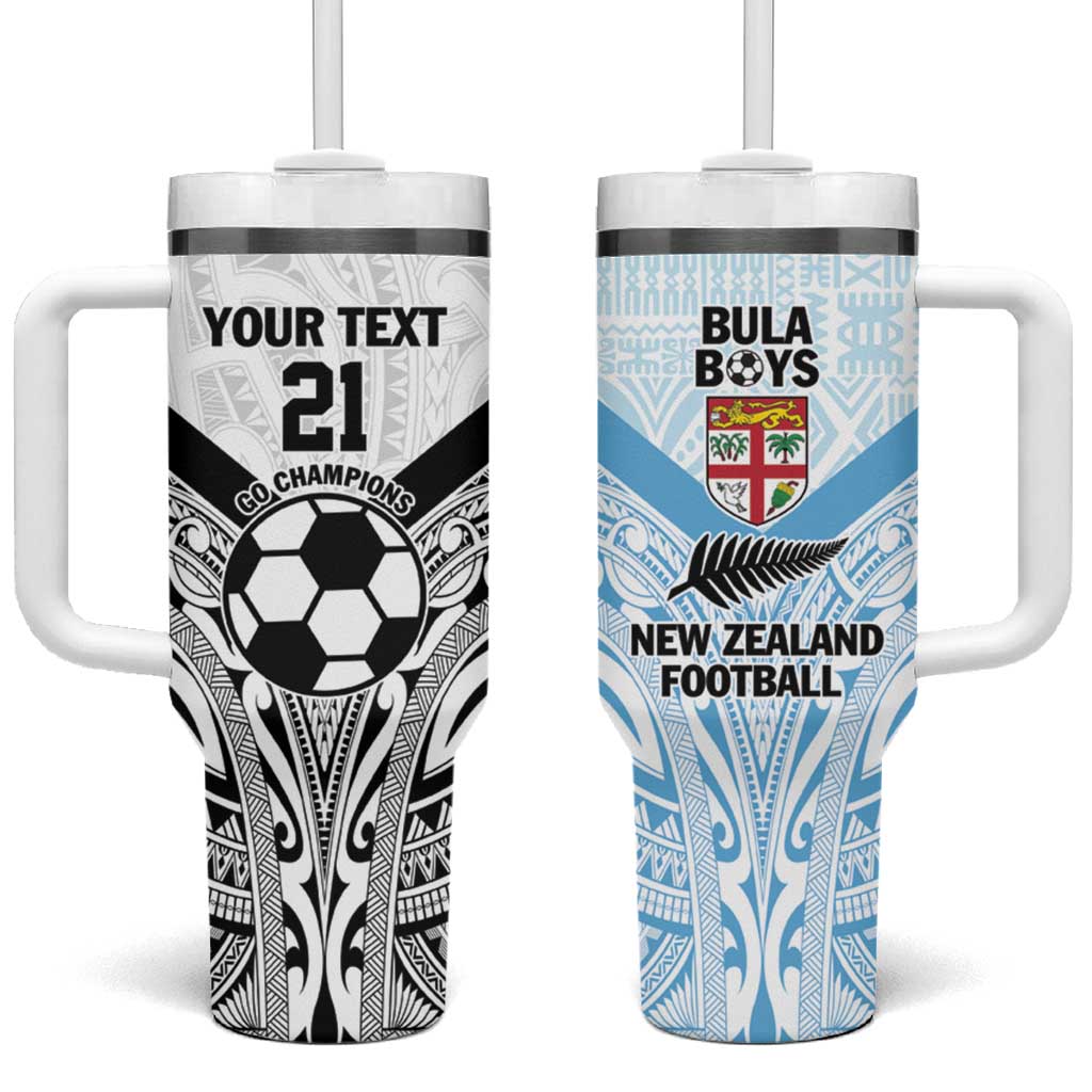 New Zealand-Fiji Football Custom Tumbler With Handle Together Go Champions