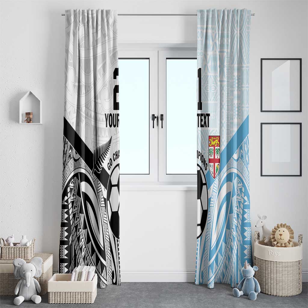New Zealand-Fiji Football Custom Window Curtain Together Go Champions