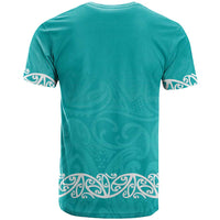 New Zealand Nurses Week T Shirt Maori Kowhaiwhai Cyan Tribal