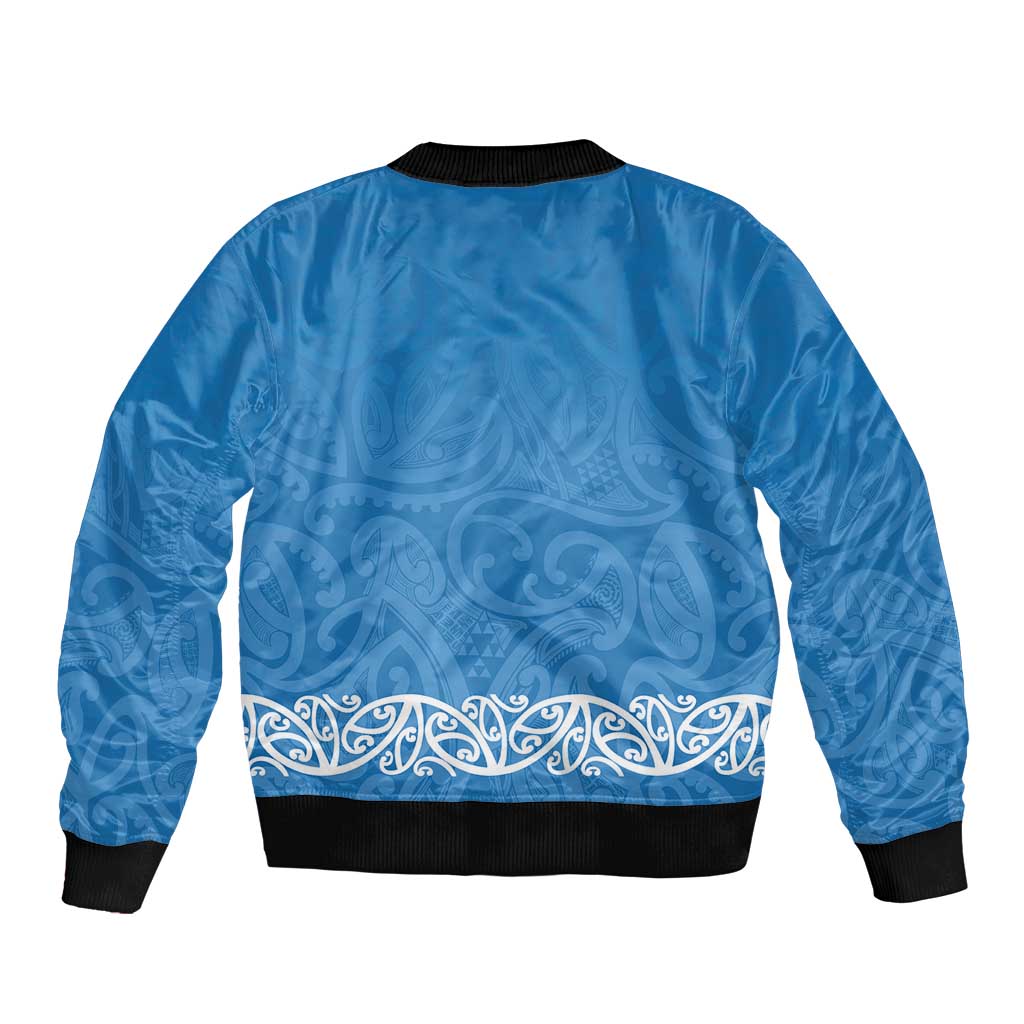 New Zealand Nurses Week Bomber Jacket Maori Kowhaiwhai Blue Tribal LT9 - Polynesian Pride