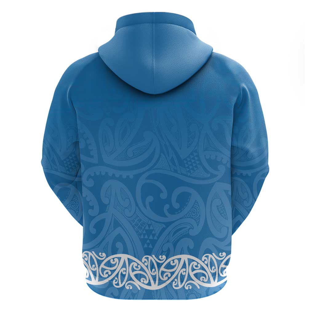 New Zealand Nurses Week Zip Hoodie Maori Kowhaiwhai Blue Tribal