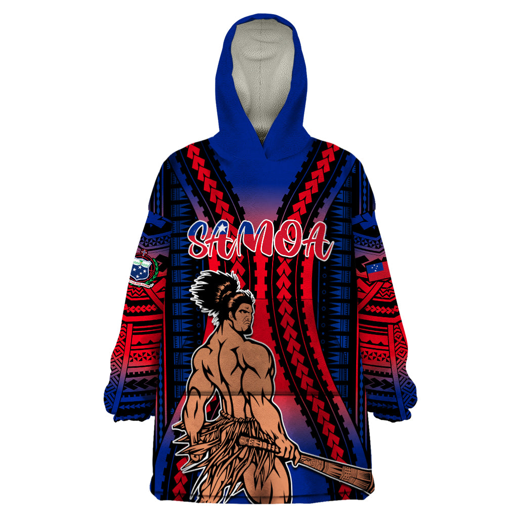 Polynesian Samoa Independence Day Wearable Blanket Hoodie Polynesian Pacific Tribal LT9 One Size Gradient - Polynesian Pride