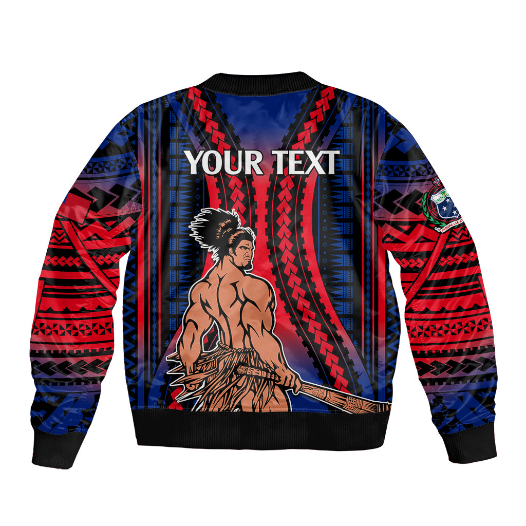 Custom Polynesian Samoa Independence Day Sleeve Zip Bomber Jacket Polynesian Pacific Tribal LT9 - Polynesian Pride