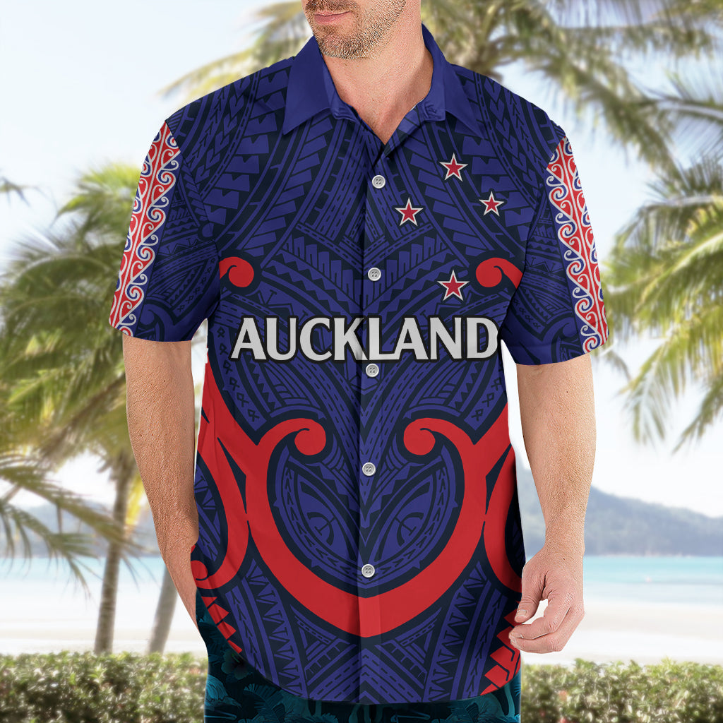 New Zealand Auckland Cricket Hawaiian Shirt Polynesian with Maori Koru LT9 - Polynesian Pride