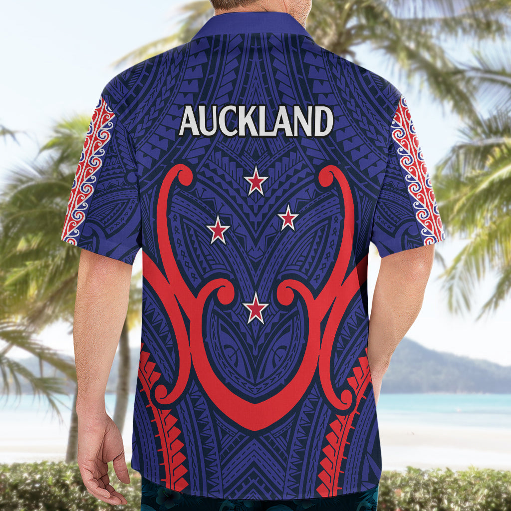 New Zealand Auckland Cricket Hawaiian Shirt Polynesian with Maori Koru LT9 - Polynesian Pride